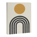 Mid century modern gold sun and black rainbow Canvas Print Gallery Image 6