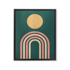 Mid century modern - green Framed Canvas Print Gallery Image 6