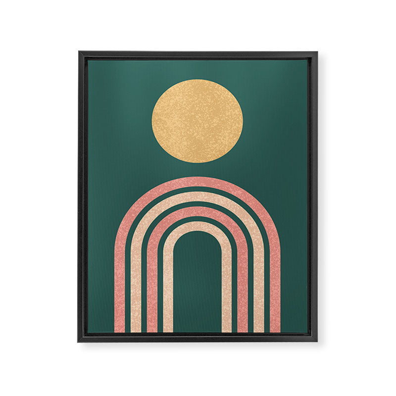 Mid century modern - green Framed Canvas Print Gallery Image 6