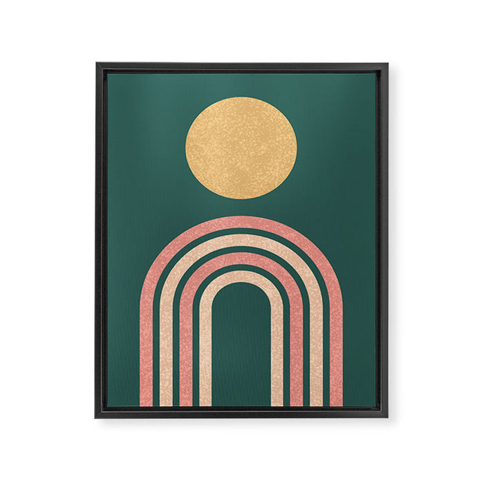 Mid century modern - green Framed Canvas Print Gallery Image 1