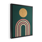 Mid century modern - green Framed Canvas Print Gallery Image 2