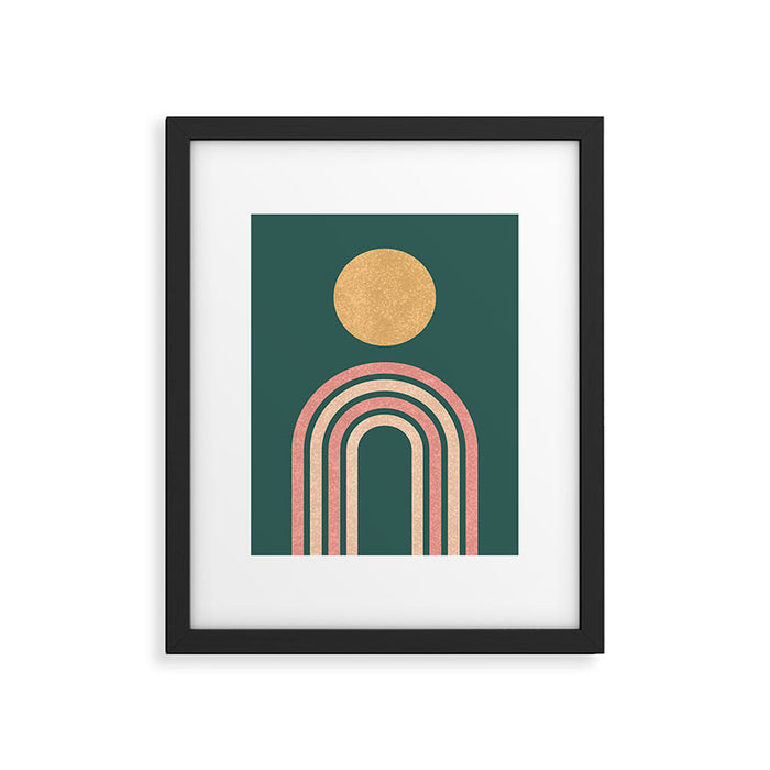 Mid century modern - green Framed Art Print Gallery Image 1