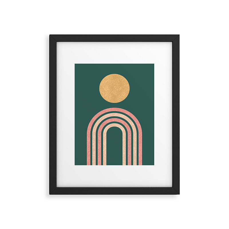Mid century modern - green Framed Art Print Gallery Image 4