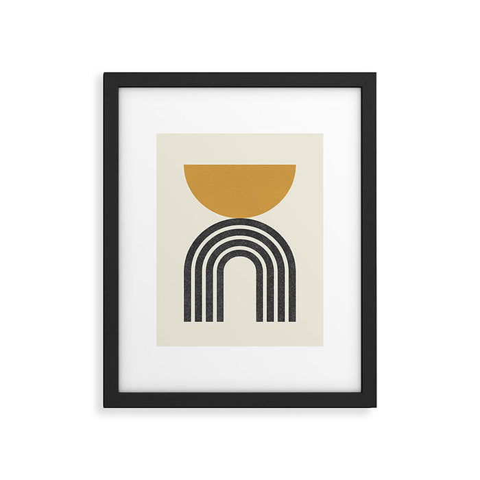 Mid century modern - half sun arch Framed Art Print Gallery Image 1