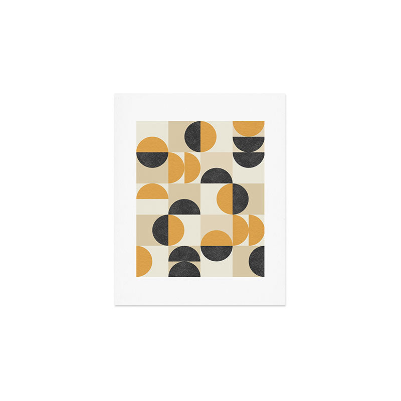 Mid century modern halfmoon pattern Art Print Gallery Image 1