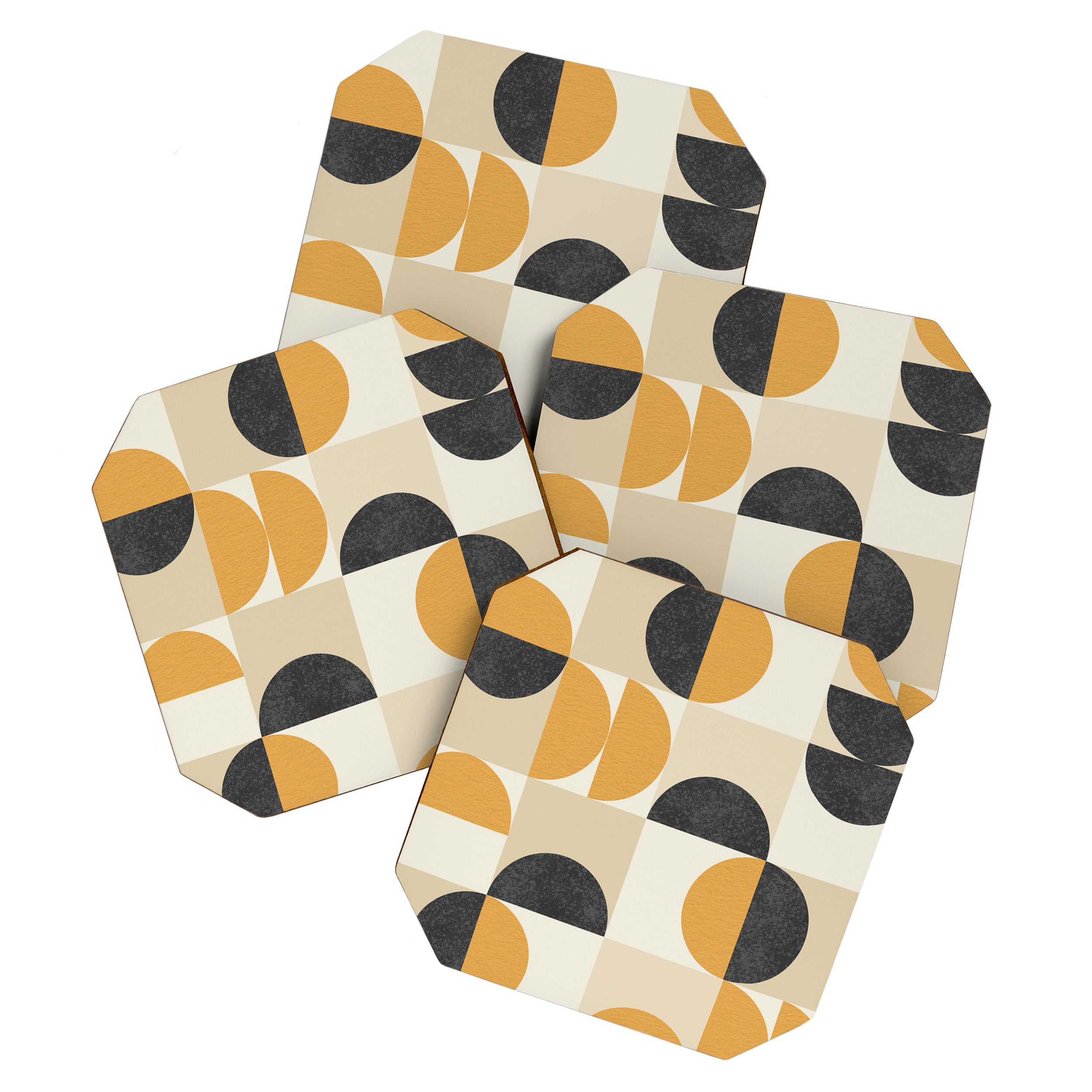 Mid century modern halfmoon pattern Coaster Gallery Image 1