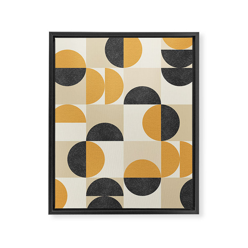 Mid century modern halfmoon pattern Framed Canvas Print Gallery Image 6