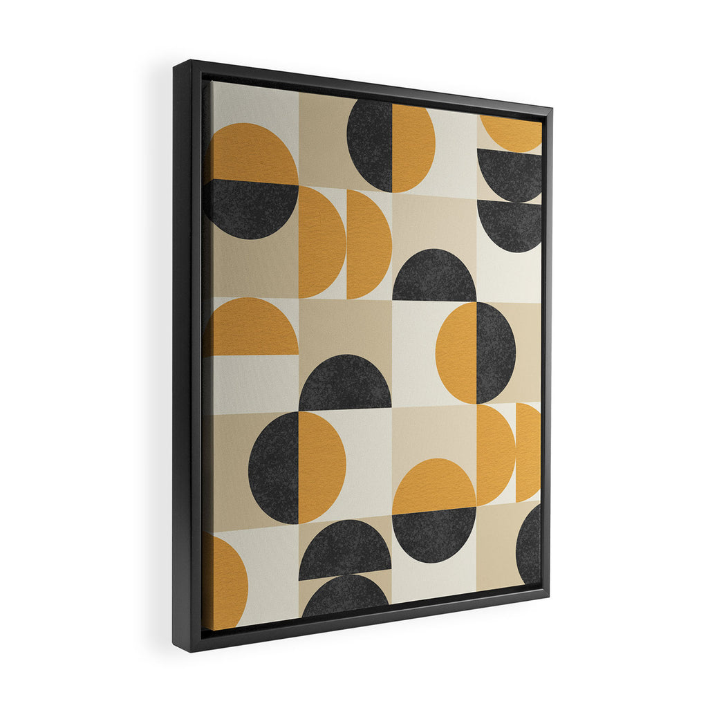 Mid century modern halfmoon pattern Framed Canvas Print Gallery Image 2