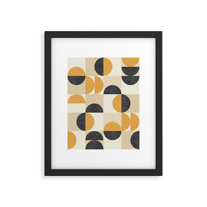 Mid century modern halfmoon pattern Framed Art Print Gallery Image 1