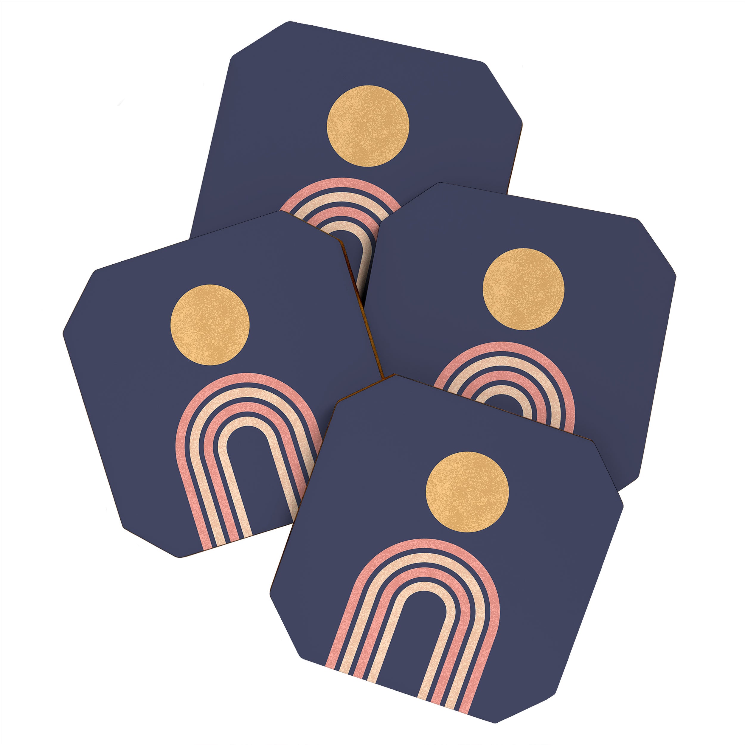 Mid century modern - indigo Coaster Gallery Image 1