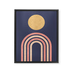 Mid century modern - indigo Framed Canvas Print Gallery Image 6