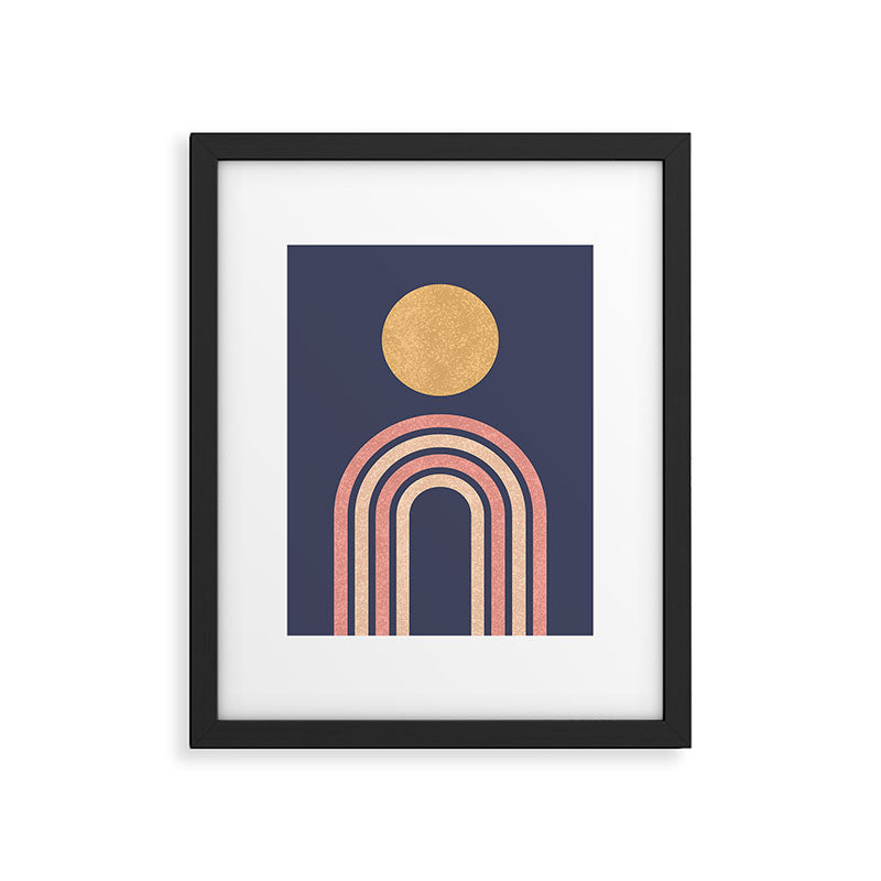 Mid century modern - indigo Framed Art Print Gallery Image 4