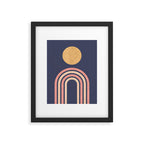 Mid century modern - indigo Framed Art Print Gallery Image 5