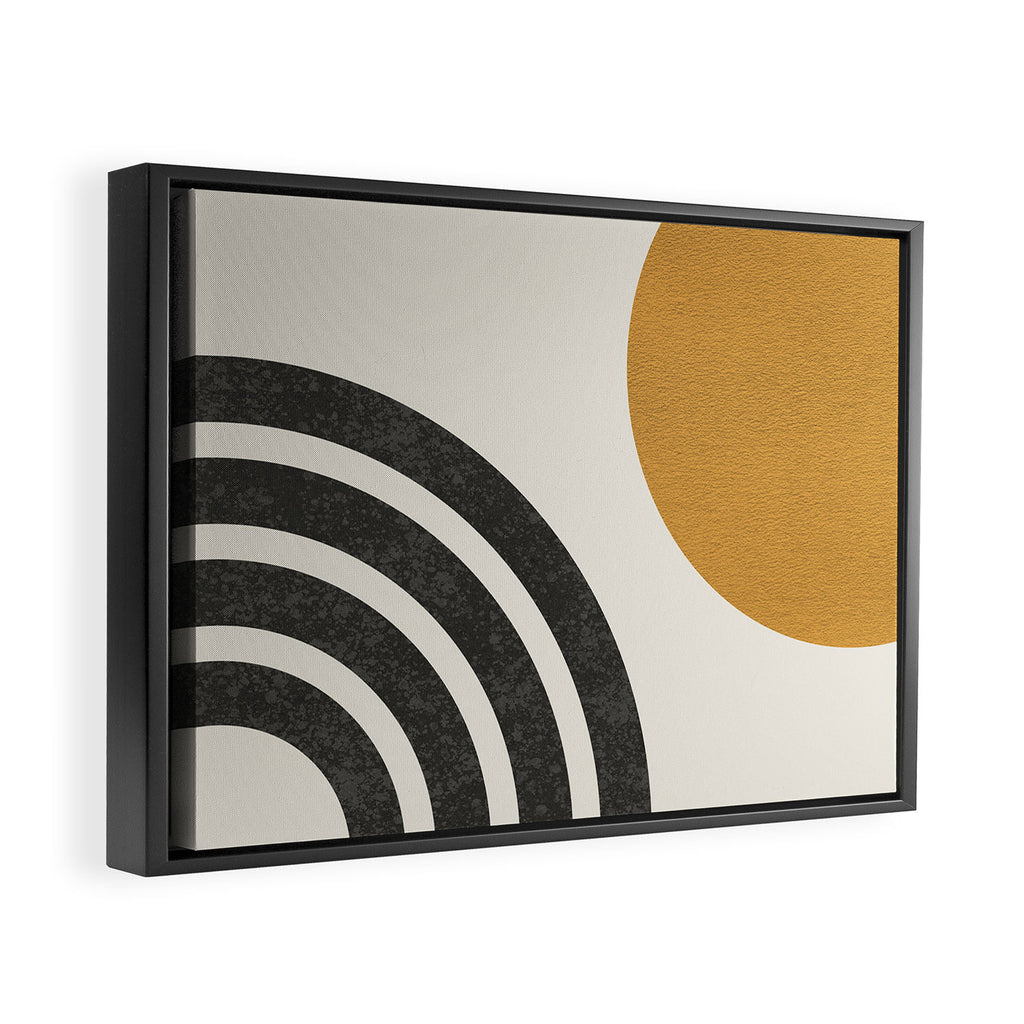 Mid century modern landscape - Sun and Rainbow  Framed Canvas Print Gallery Image 2