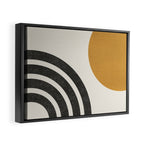Mid century modern landscape - Sun and Rainbow  Framed Canvas Print Gallery Image 2