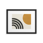 Mid century modern landscape - Sun and Rainbow  Framed Art Print Gallery Image 5