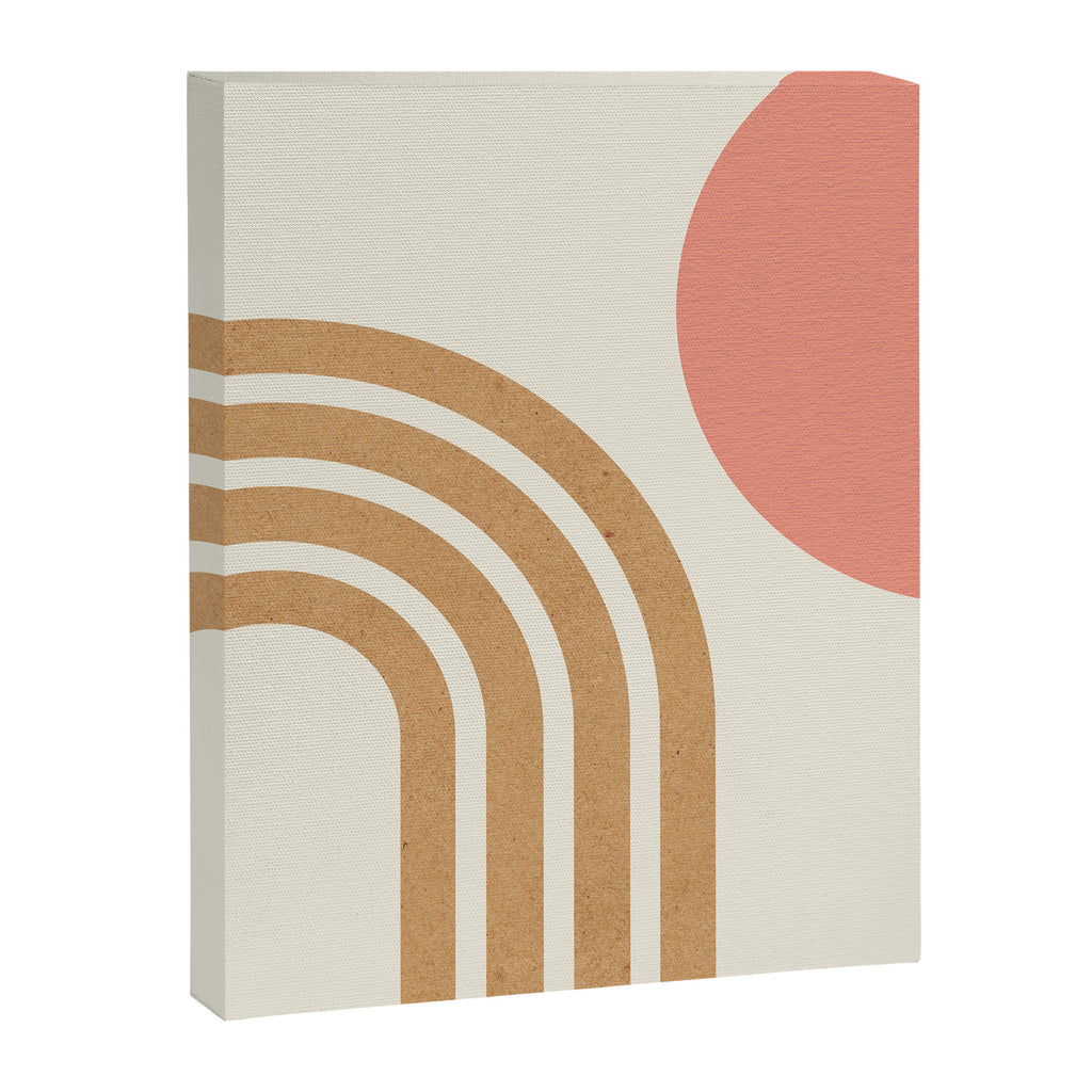 Mid century modern pink Sun and Rainbow Canvas Print Gallery Image 8