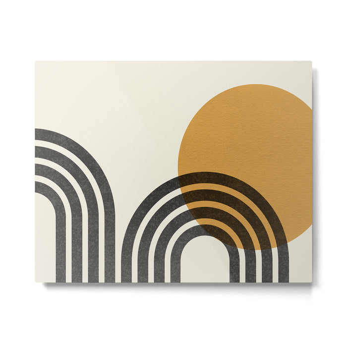 Mid century modern - Sun and Hills Metal Print Gallery Image 1