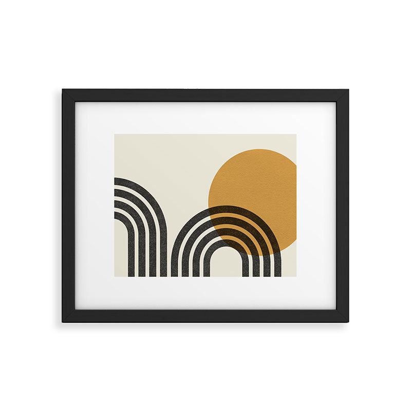 Mid century modern - Sun and Hills Framed Art Print Gallery Image 4