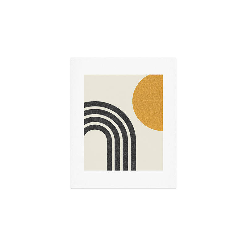 Mid century modern Sun and Rainbow Art Print Gallery Image 1