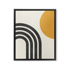 Mid century modern Sun and Rainbow Framed Canvas Print Gallery Image 6