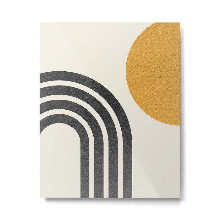 Mid century modern Sun and Rainbow Metal Print Gallery Image 1