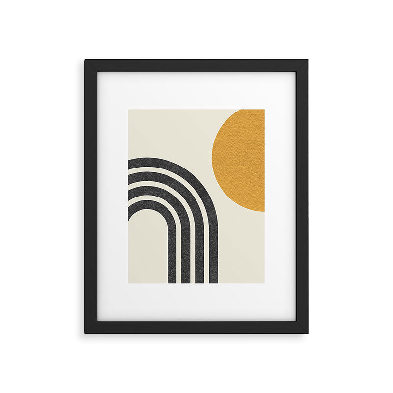Mid century modern Sun and Rainbow Framed Art Print Gallery Image 5