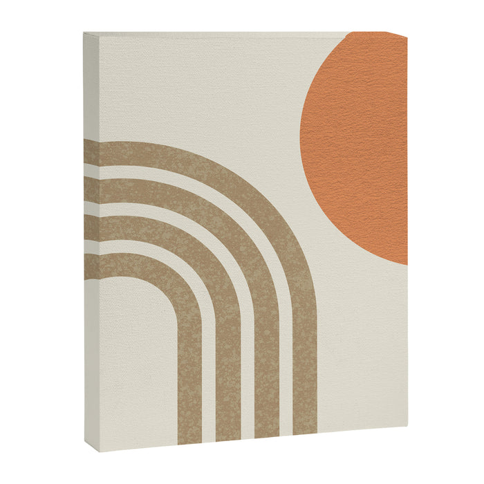 Mid-Century Modern - Orange Sun and Rainbow Canvas Print Gallery Image 1