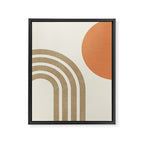 Mid-Century Modern - Orange Sun and Rainbow Framed Canvas Print Gallery Image 6