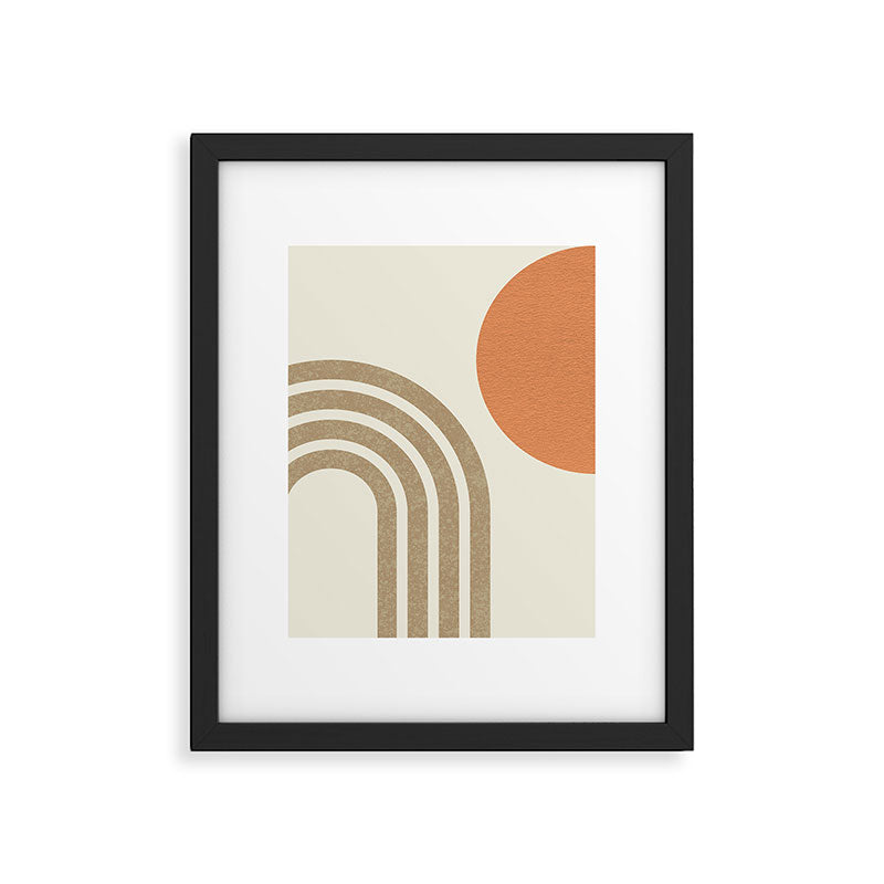 Mid-Century Modern - Orange Sun and Rainbow Framed Art Print Gallery Image 4