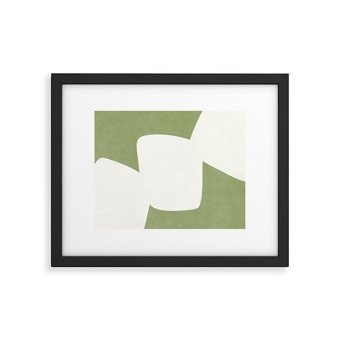 Minimal Shapes green Framed Art Print Gallery Image 1