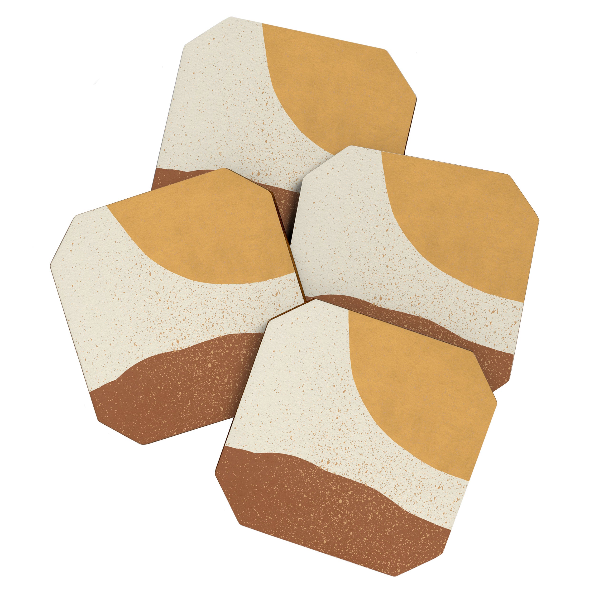 Minimalist Painting - Gold Brown Coaster Gallery Image 1