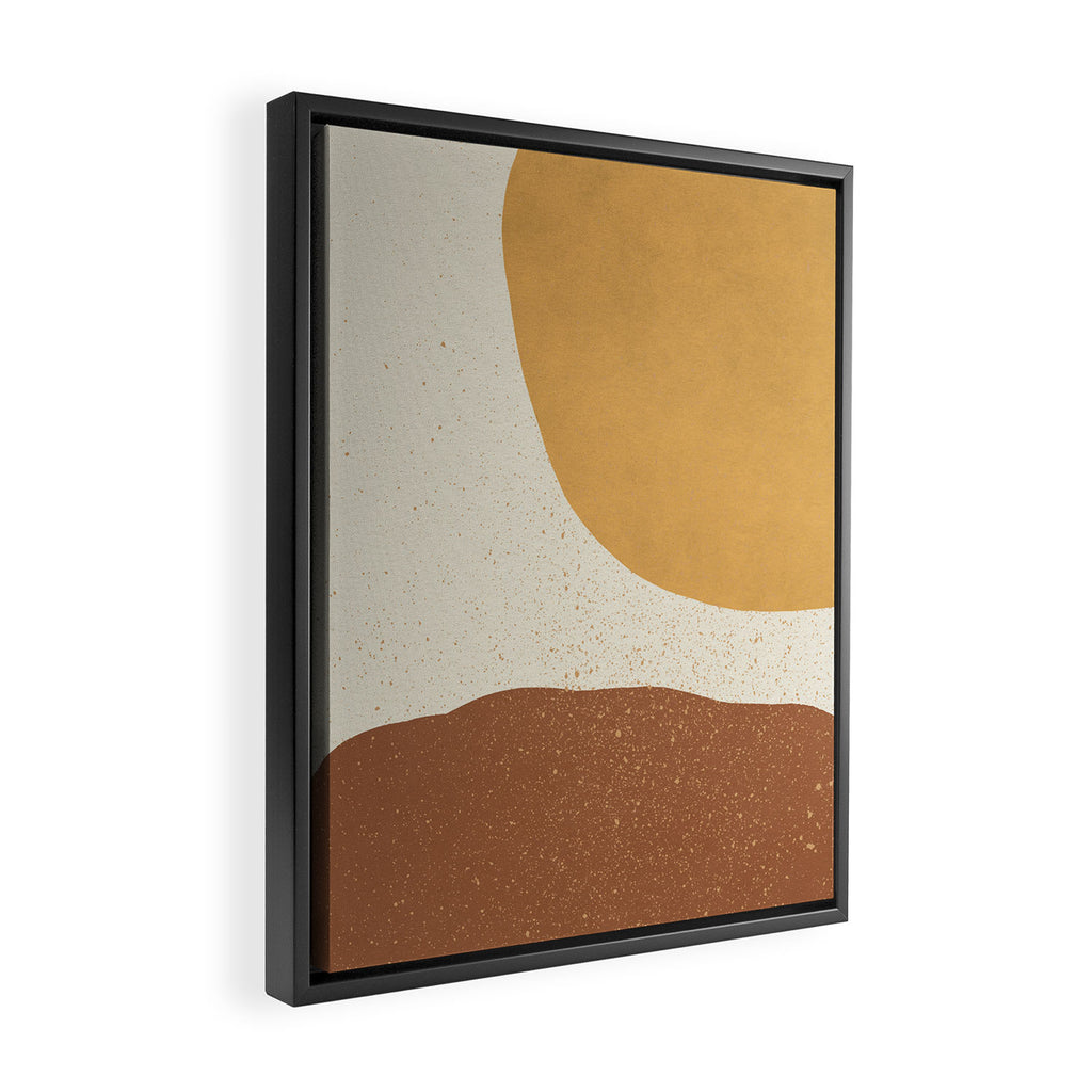 Minimalist Painting - Gold Brown Framed Canvas Print Gallery Image 2