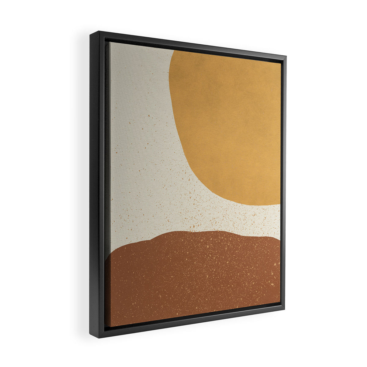 Minimalist Painting - Gold Brown Framed Canvas Print Gallery Image 2