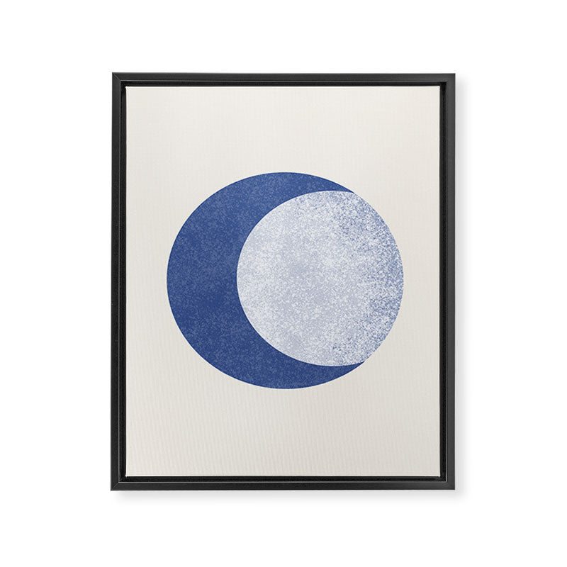 Moon Crescent - Blue Framed Canvas Print Gallery Image 8