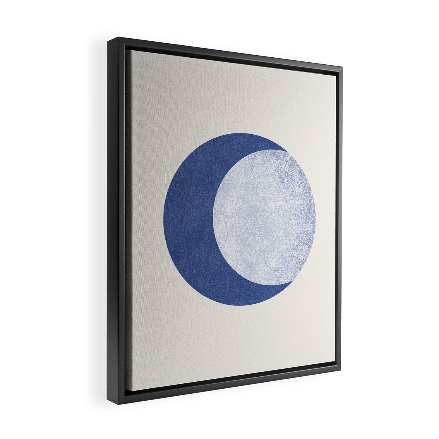 Moon Crescent - Blue Framed Canvas Print Gallery Image 2