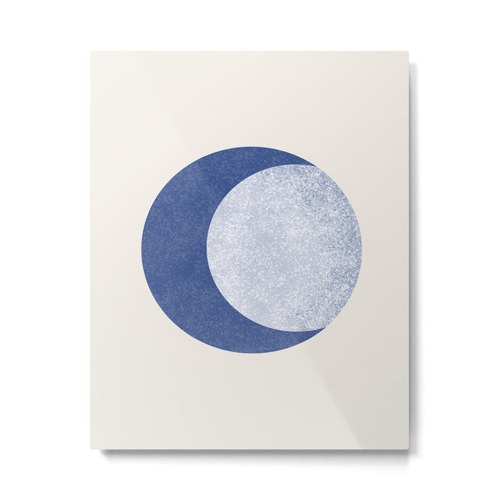 Moon Crescent - Blue Metal Print Gallery Image 1