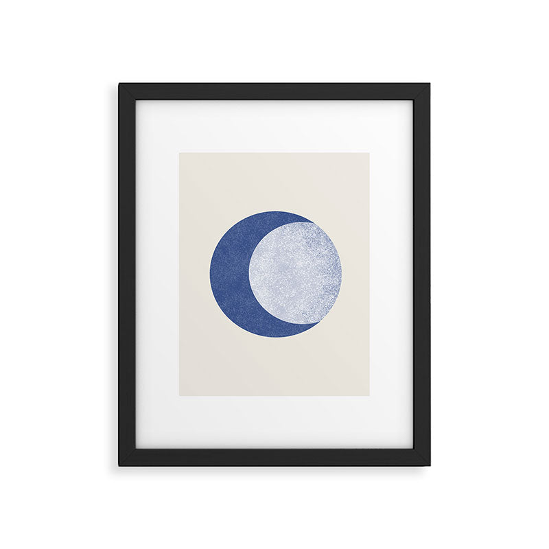Moon Crescent - Blue Framed Art Print Gallery Image 4