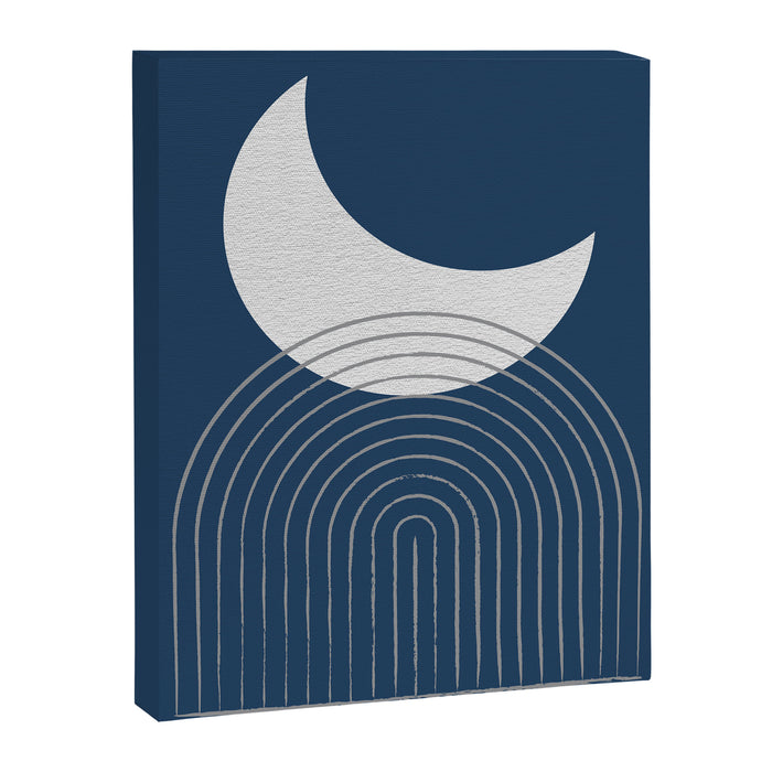 Moon Mountain Blue - Mid Century Modern Canvas Print Gallery Image 1
