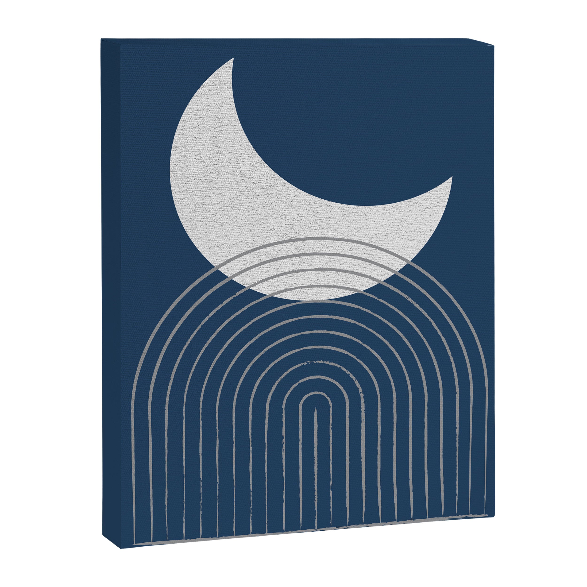 Moon Mountain Blue - Mid Century Modern Canvas Print Gallery Image 6