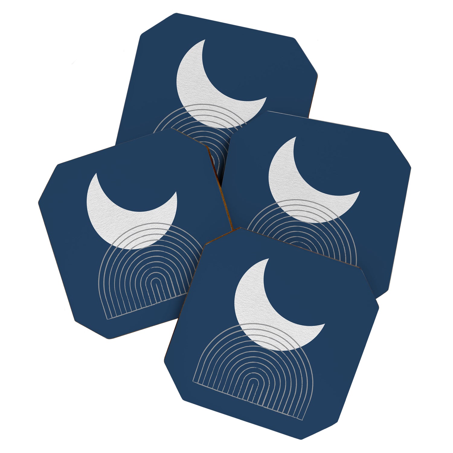 Moon Mountain Blue - Mid Century Modern Coaster Gallery Image 1