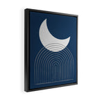 Moon Mountain Blue - Mid Century Modern Framed Canvas Print Gallery Image 2