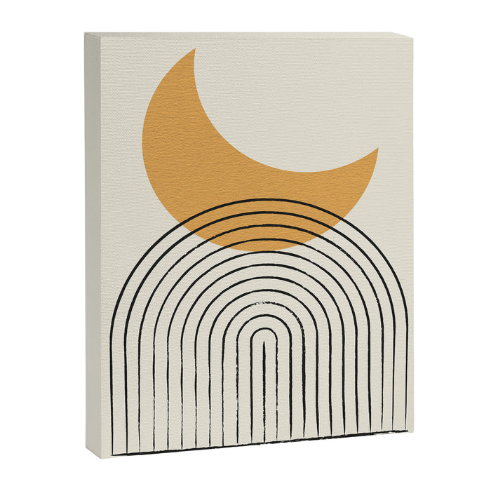 Moon mountain gold - Mid century style Canvas Print Gallery Image 1