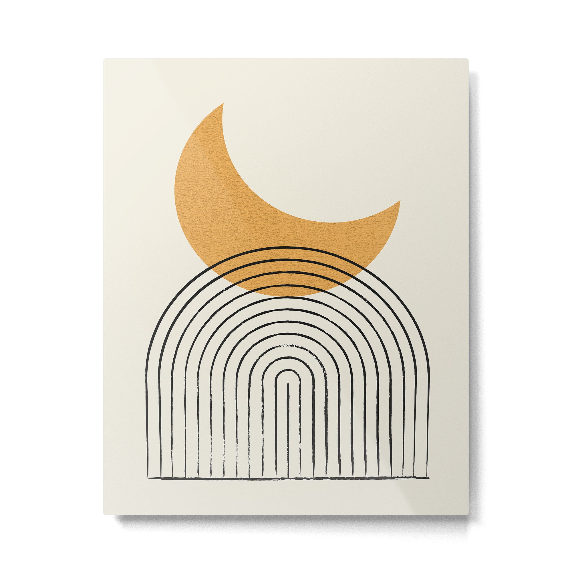 Moon mountain gold - Mid century style Metal Print Gallery Image 4