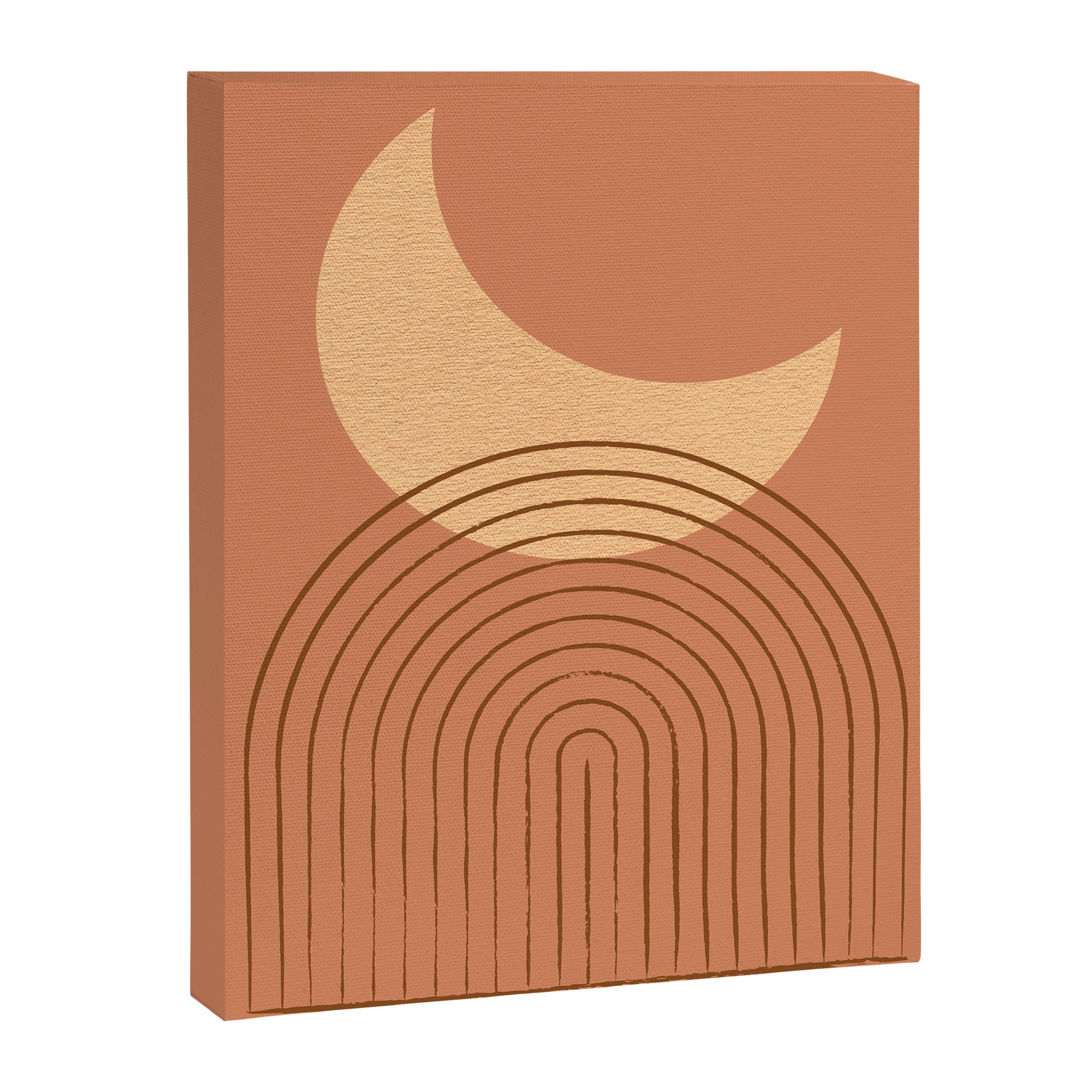 Moon Mountain Terra Orange - Mid century modern Canvas Print Gallery Image 6