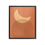 Moon Mountain Terra Orange - Mid century modern Framed Canvas Print Gallery Image 6