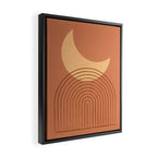 Moon Mountain Terra Orange - Mid century modern Framed Canvas Print Gallery Image 2