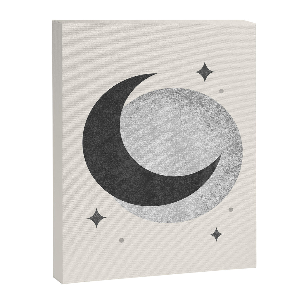 Moon Sparkle BW - Celestial Canvas Print Gallery Image 8