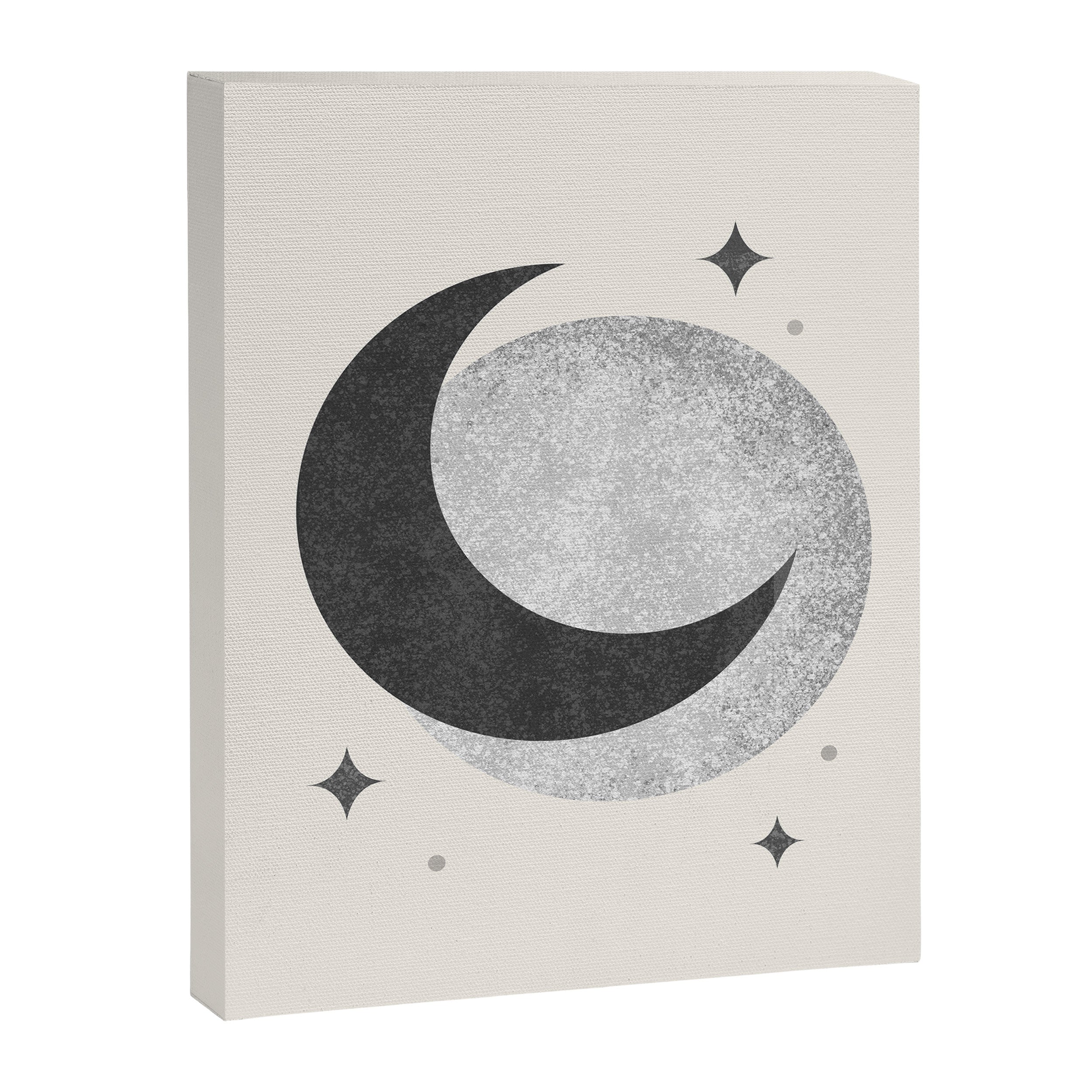 Moon Sparkle BW - Celestial Canvas Print Gallery Image 8