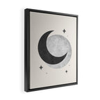 Moon Sparkle BW - Celestial Framed Canvas Print Gallery Image 2